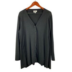 Whisper Knit By Louis DellOlio Black Cardigan Sweater XL